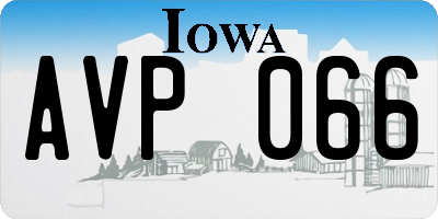 IA license plate AVP066