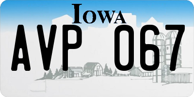 IA license plate AVP067