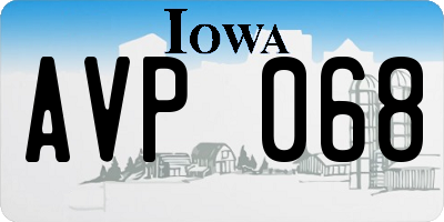 IA license plate AVP068