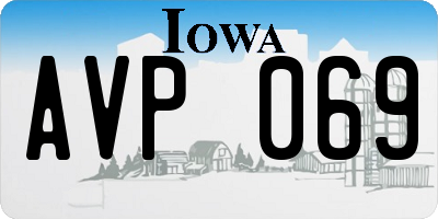 IA license plate AVP069