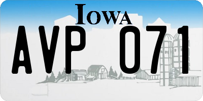 IA license plate AVP071