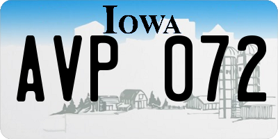 IA license plate AVP072