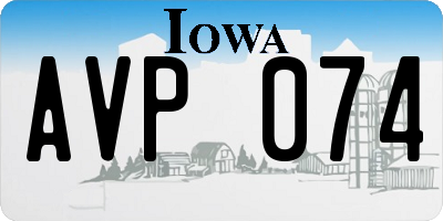IA license plate AVP074