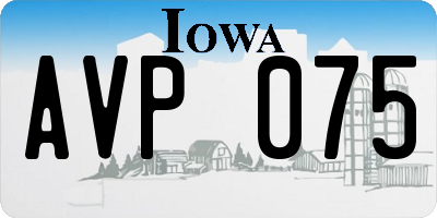 IA license plate AVP075