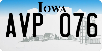IA license plate AVP076