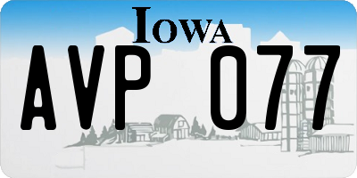 IA license plate AVP077