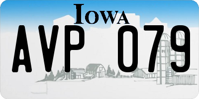 IA license plate AVP079