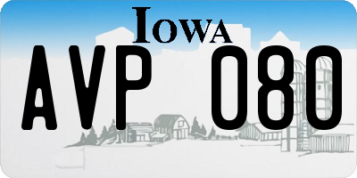 IA license plate AVP080