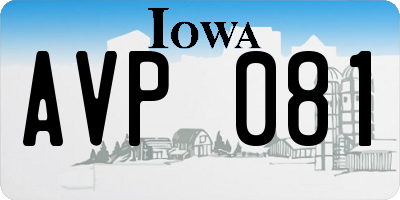 IA license plate AVP081