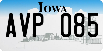 IA license plate AVP085