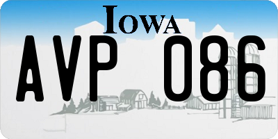 IA license plate AVP086