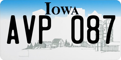 IA license plate AVP087