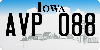 IA license plate AVP088