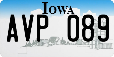 IA license plate AVP089