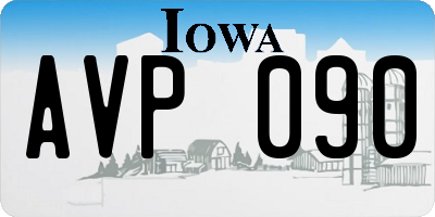 IA license plate AVP090
