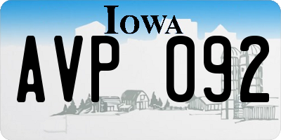 IA license plate AVP092