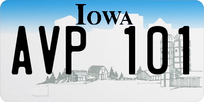IA license plate AVP101