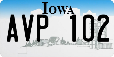 IA license plate AVP102