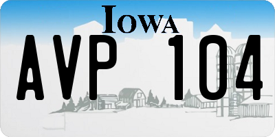 IA license plate AVP104