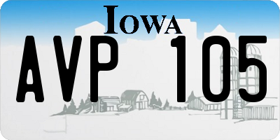 IA license plate AVP105
