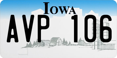 IA license plate AVP106