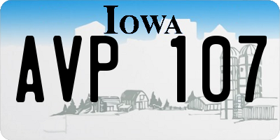 IA license plate AVP107