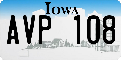 IA license plate AVP108