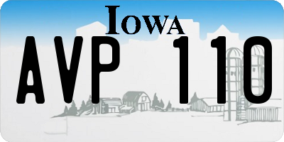 IA license plate AVP110