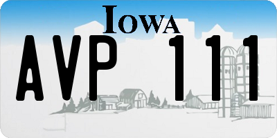 IA license plate AVP111