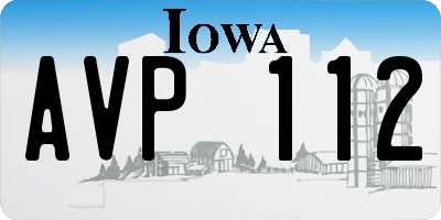 IA license plate AVP112