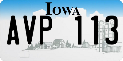IA license plate AVP113