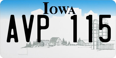 IA license plate AVP115