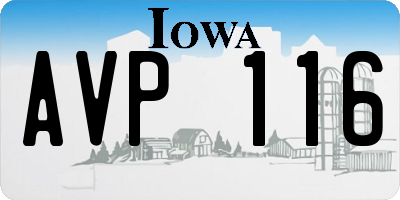 IA license plate AVP116