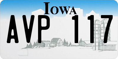 IA license plate AVP117
