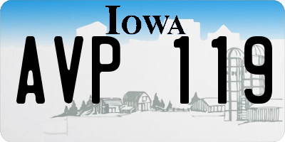 IA license plate AVP119