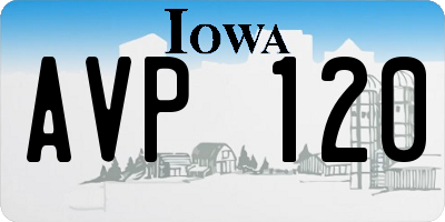 IA license plate AVP120