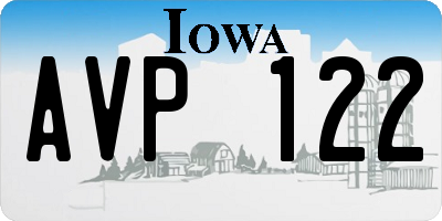 IA license plate AVP122