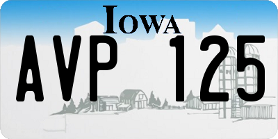 IA license plate AVP125