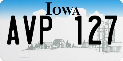 IA license plate AVP127