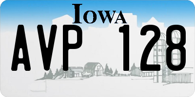 IA license plate AVP128