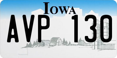 IA license plate AVP130