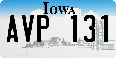 IA license plate AVP131
