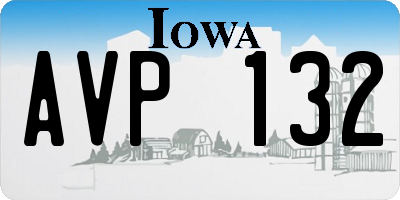 IA license plate AVP132