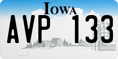IA license plate AVP133