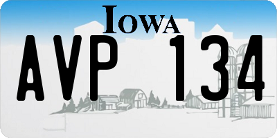 IA license plate AVP134