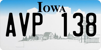 IA license plate AVP138