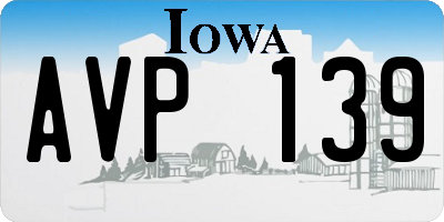 IA license plate AVP139