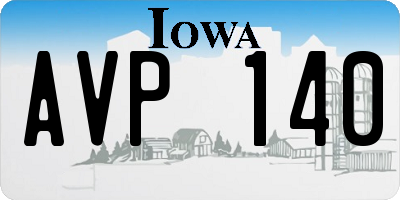 IA license plate AVP140