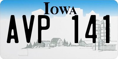 IA license plate AVP141