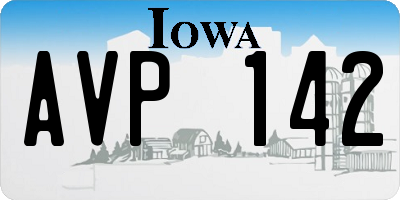 IA license plate AVP142